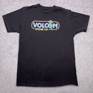 Volcom T-Shirt Mens Medium Black Cotton Short Sleeve